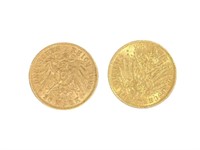 GERMAN 20 MARK GOLD COINS- LOT OF (2)