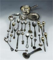 (29) GROUP OF SILVER ITEMS, COLLECTORS SPOONS