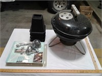 Weber small grill, shower diverter, bed risers