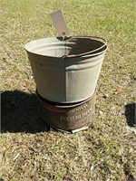 Small galvanized wash bucket
