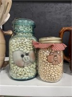 PAIR OF JARS OF BEANS DECOR