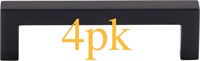 4pk Top Knobs M1162 3-3/4 Square Pull  Flat Black