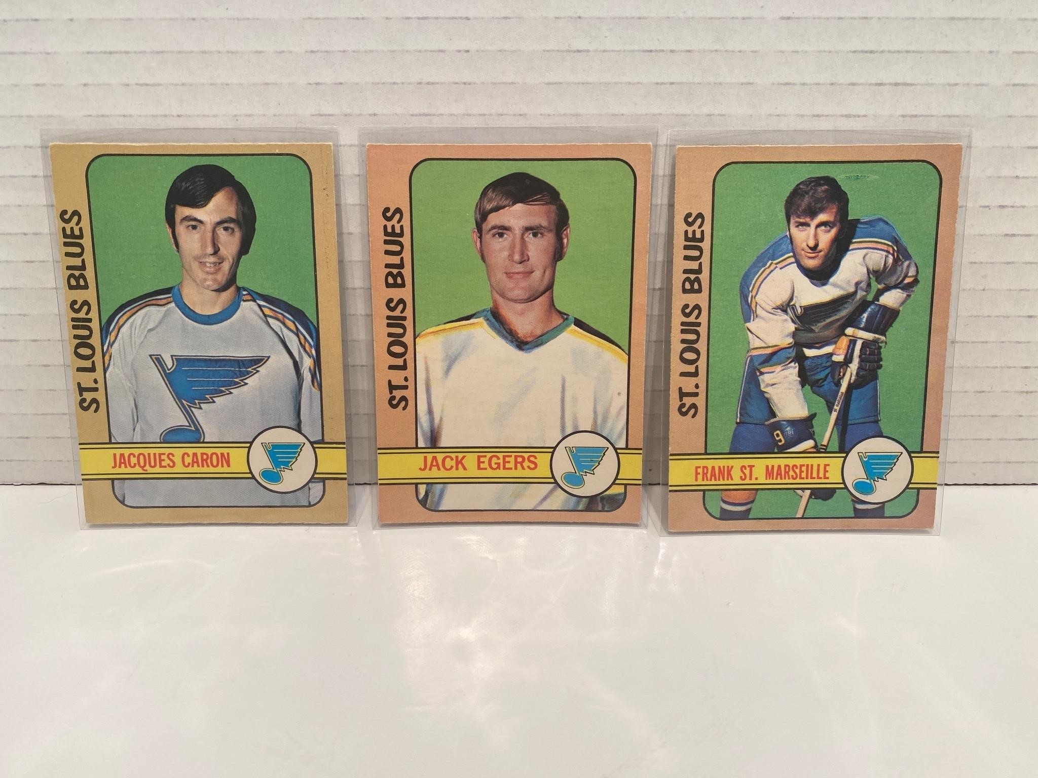 3 X 1972/73 St Louis Blues Card Lot