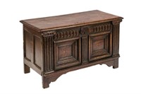 EARLY FRENCH WALNUT COFFER CHEST