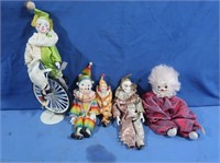 1988 Brinn's Clown Doll, Various Porcelain Clown