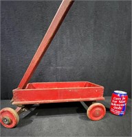 Antique Paris Red Wooden Children's Wagon #7