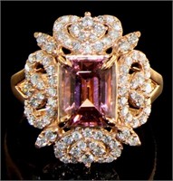 14k R. Gold 2.66 ct Tourmaline & Diamond Ring