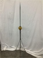 Lighting Rod w/ Amber/Gold Glass Ball