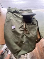 Nice US military, duffel bag, and uniform hat