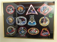 collectable Space patches in picture frame