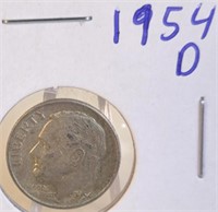 1954 D Roosevelt Silver Dime