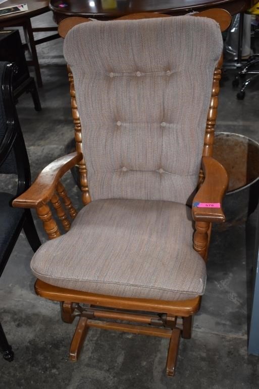 Wood Glider Rocker with Upholstered Cover