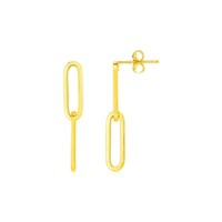 14k Gold Two Link Paperclip Chain Earrings