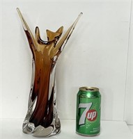 Vase en verre soufflé vintage