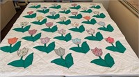 Vintage Tulip Quilt 63 x 69