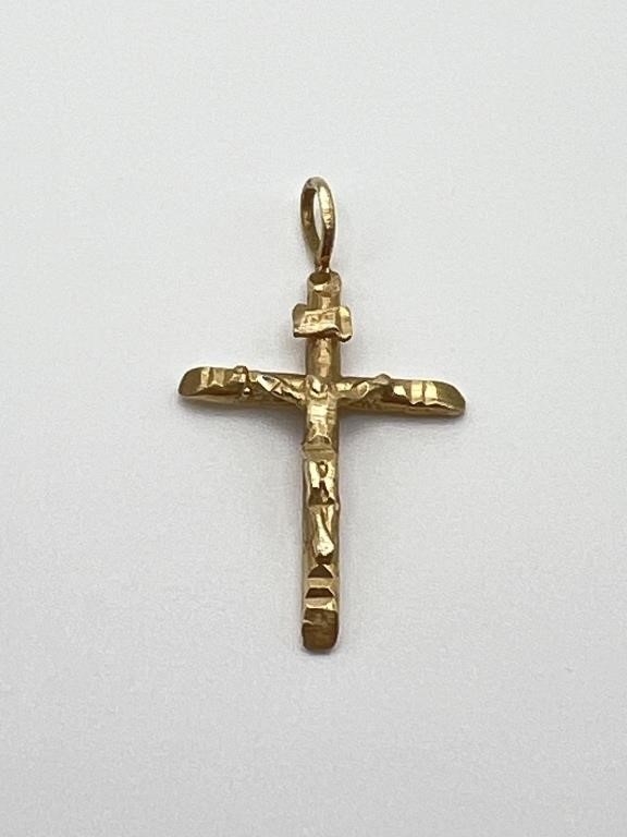 14K Gold Crucifix Pendant