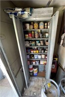 2 Door Metal Storage Cabinet w/Contents
