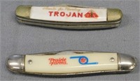 2 advertising pocket knives: Prairie Farms 2 blade