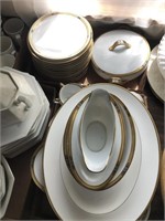 White and gold china set