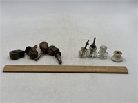 -4 vintage casters with wooden wheels and four