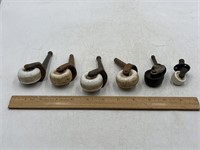 -4 vintage casters with porcelain wheels and