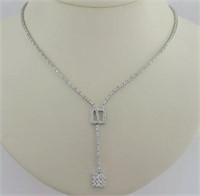 3 Ct White Gold Diamond Drop Necklace 18 Kt