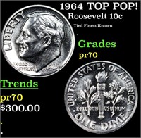 Proof 1964 Roosevelt Dime TOP POP! 10c Graded pr70