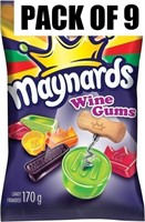 MAYNARDS WINE GUMS 170g PACK OF 9 - B.B 04/2024