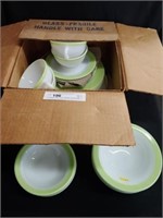 Vintage Pyrex Cups, Saucers, Small Bowls