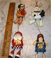 24 Wooden Christmas Ornaments 4" Tall