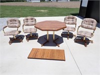 Wooden Table with Chairs & Leaf