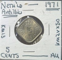 1971 Netherland Antilles AU coin