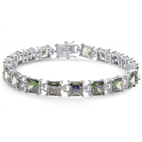 Princess Cut 24.00ct Rainbow Topaz Bracelet