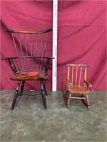Two small wood chairs