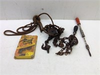 Vtg Block & Tackle w/ Rope Hand Drills  More