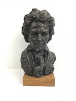 Bust of Beethoven Resin on Wood