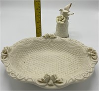 Ceramic Oval Ceramic Bowl & Dove Bell