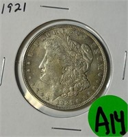 S - 1921 MORGAN SILVER DOLLAR (A14)