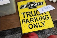 CHEVY TRUCK PARKING METAL SIGN