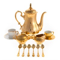 Assembled continental gilt porcelain tea set