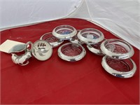 8 Sterling Coasters & Creamer & Cup