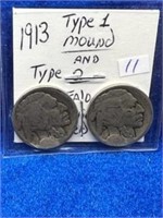 2 - 1913 First Year Buffalo Nickels