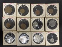 12 Assorted Foreign Coins