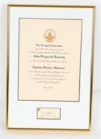 JOHN F KENNEDY INAUGURATION INVITATION SIGNED CARD