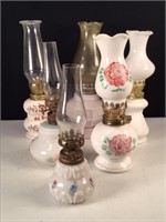(6) Mini Glass Oil Lamps