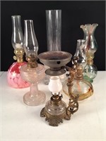 (6) Mini Glass Oil Lamps