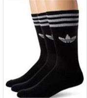 Adidas Mens Crew 3 Pairs Socks, Black, 13k2 Us