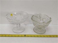 pair of wonderful heavy crystal pedestal bowls