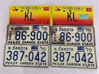 6 – License Plates – No. Dakota & Nebraska