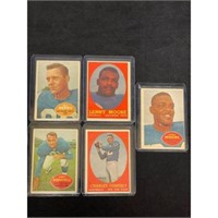 (5) 1950's Topps Football Star Cards